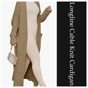 Longline Cable Knit Cardigan